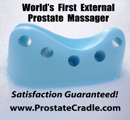 The unique design of the Prostate Cradle external prostate massager, is sim...