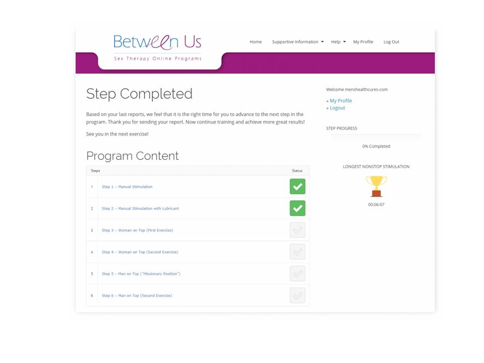 between us pe program steps completed