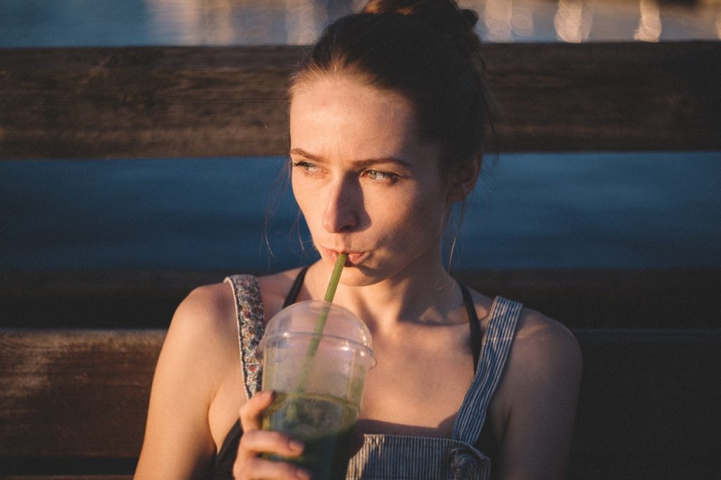 women having a healthy drink