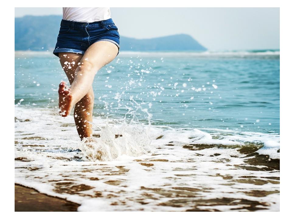 splashing in the ocean