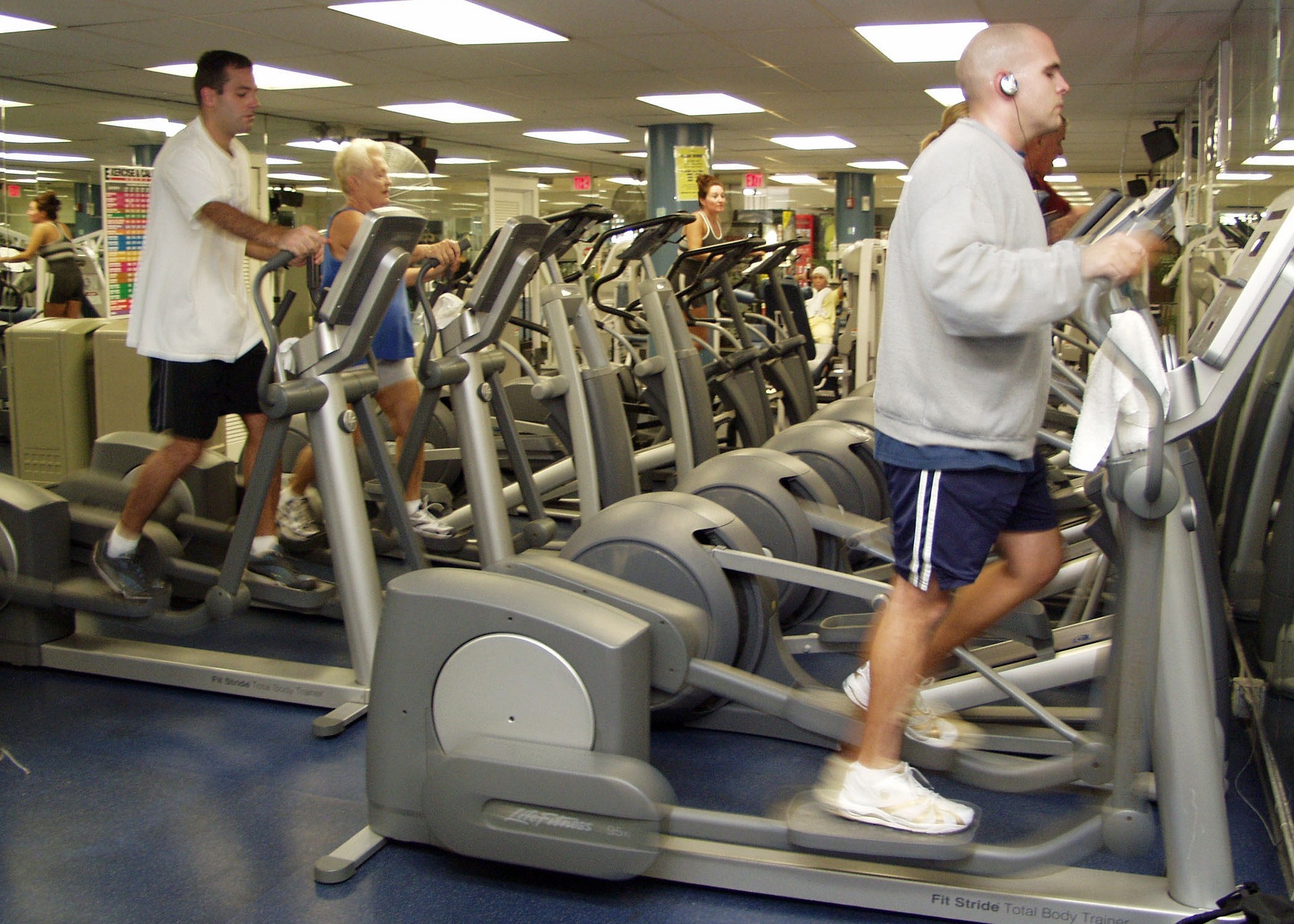 man exercising at the gym