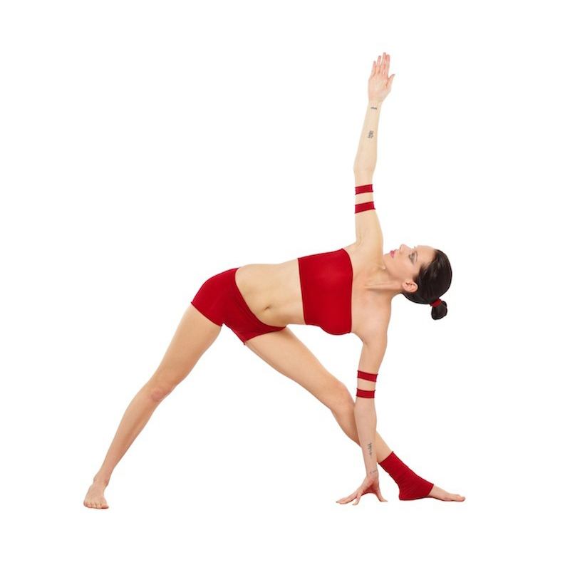 woman in the triangle pose