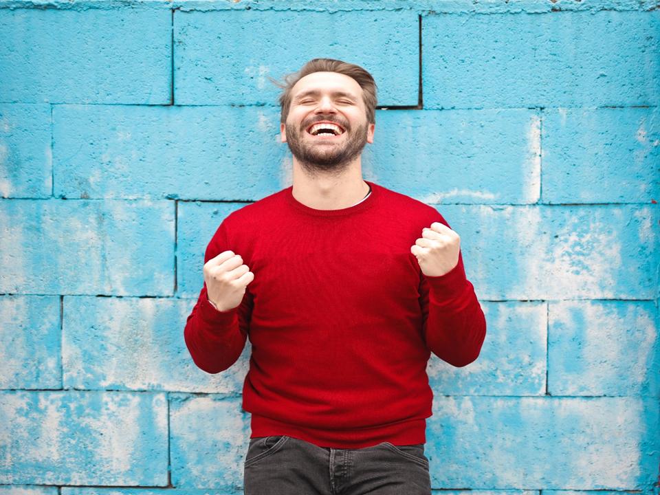 happy guy who lost weight on ketosis diet
